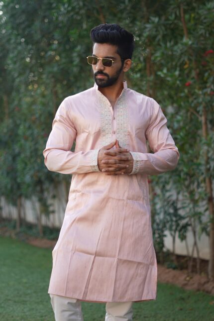 kurta pajama set light baby pink