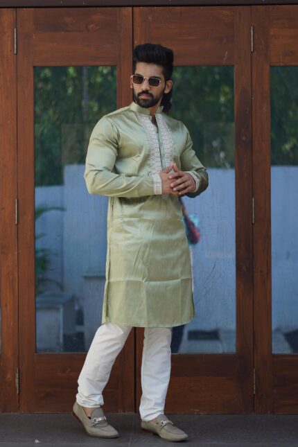 kurta pajama set light pastel green