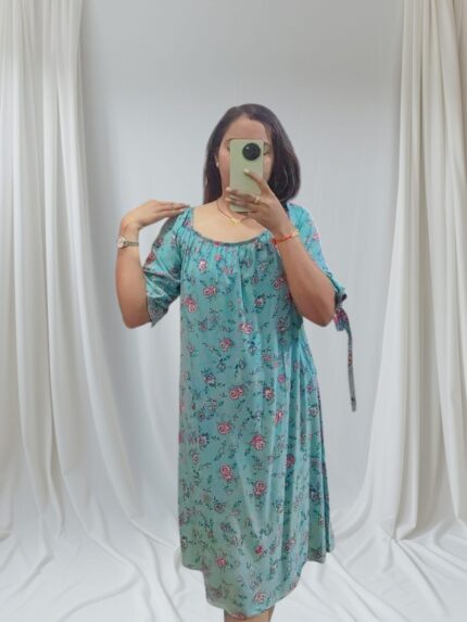 loose-fitting floral dress