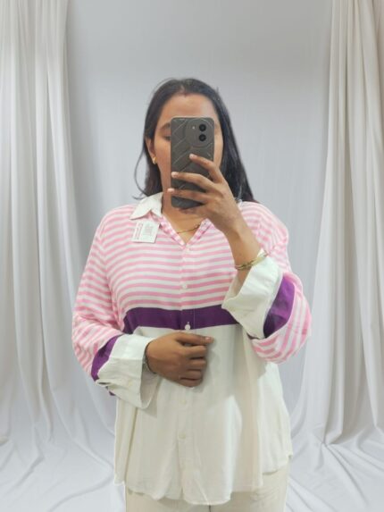 pink and white horizontal stripes