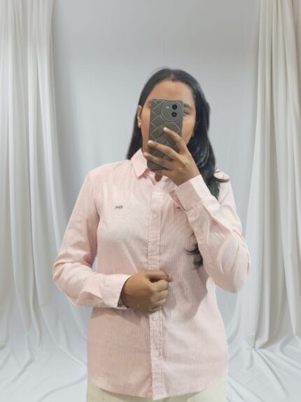 white striped full-sleeve formal shirt
